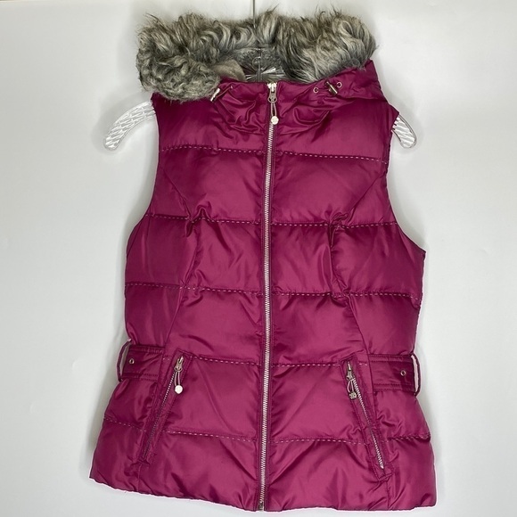 Eddie Bauer Pink Hooded Goose Down Puffy Puffer Vest 650 Size XS - Picture 1 of 7